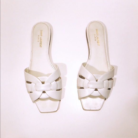 Saint Laurent Shoes - Saint Laurent White Tribute Sandals